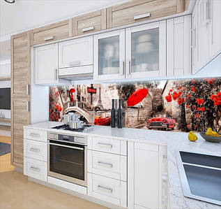 Фото панель універсальна ПЕТ, Самофіксована, 62 х 305 см (товщіна 1.2 мм), ретро вулички з мостами