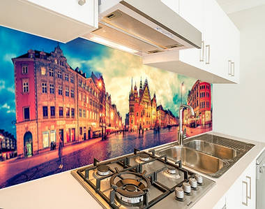 Фото панель універсальна ПЕТ, Самофіксована, 62 х 305 см (товщіна 1.2 мм), старовинні вулички