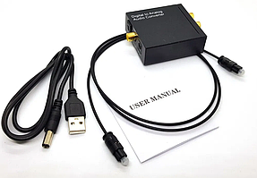 Конвертер оптичний звук аудіо цифри в аналог 3.5 мм тюльпани ЦАП