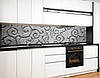 Наклейка на кухонний фартух 60 х 200 см, з фотодруком та захисною ламінацією сталевий орнамент (БП-s_tx228), фото 6