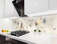 Наклейка на кухонный фартук 60 х 300 см, фотопечать с защитной ламинацией Парижский стиль (БП-s_df172-3)