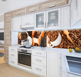 Фото панель універсальна ПЕТ, Самофіксована, 62 х 305 см (товщіна 1.2 мм), кавові зерна з корицею