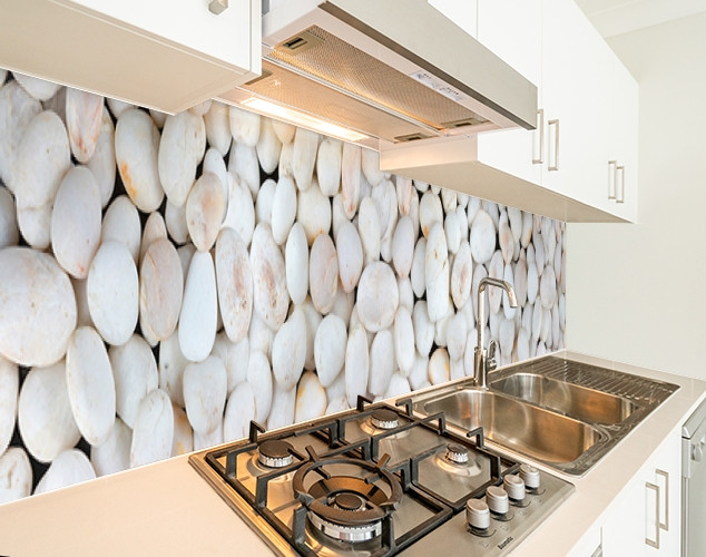 Наклейка на кухонний фартух 60 х 200 см, з фотодруком та захисною ламінацією морська галька (БП-s_tx304)