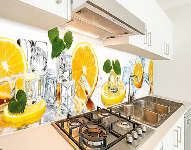 Фото панель універсальна ПЕТ, Самофіксована, 62 х 305 см (товщіна 1.2 мм), лимон у льоду