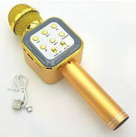 Дитячий мікрофон караоке WSTER WS-1818 колонка золотий