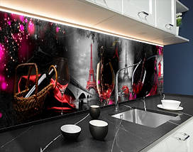 Фото панель універсальна ПЕТ, Самофіксована, 62 х 305 см (товщіна 1.2 мм), вино та Франція колаж, фото 5