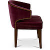 Крісло стілець з підлокітниками кухонний MeBelle NOVIAL 58 х 58 х 79 см в ресторан, кафе, бордовий темно-червоний велюр, фото 2