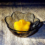 Стильний настільний скляний підсвічник Квіточка для чайних свічок, фото 3