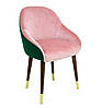 Барний стілець на кухню MeBelle POURVIE 55 х 58 х 85 см в кафе, ресторан, пудовий рожевий + зелений велюр, фото 5
