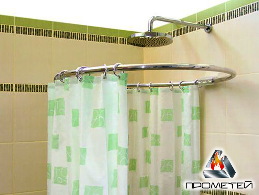 Тримач круговий для душової шторки у ванній із нержавіючої сталі — індивідуальний розмір, Ø 20 мм, 25 мм, 30 мм, 32 мм