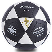 М'яч футбольний №4 Клеєний-PVC MIKASA FB-0451, Чорний