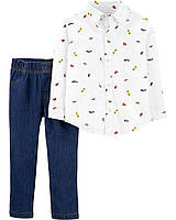 4Т, зріст 98-105. Сорочка з принтом та джинси в комплекті Carters Картерс. В наявності.
