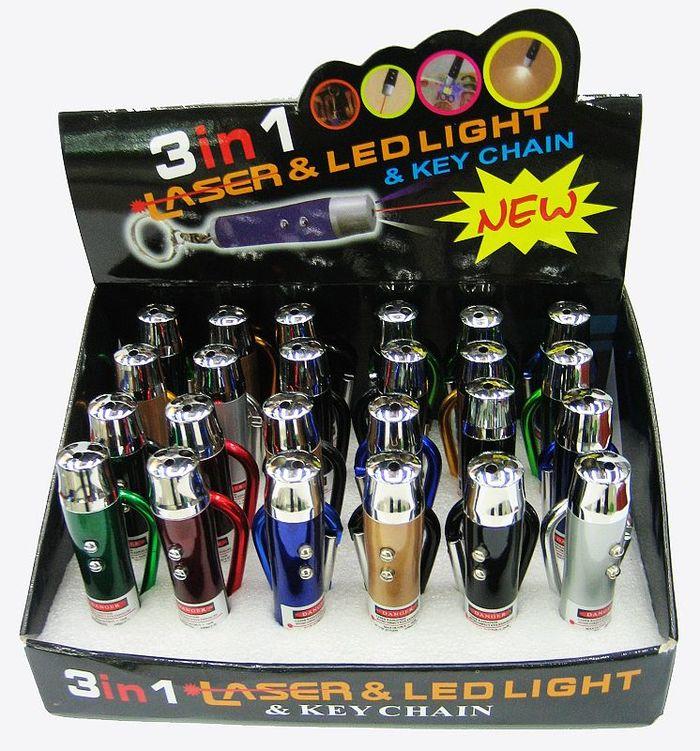 Лазерна указка брелок-лазер з ліхтариком 3 в 1 Laser & LED Light МА23-100/МА23-101 Н