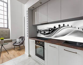 Фото панель універсальна ПЕТ, Самофіксована, 62 х 305 см (товщіна 1.2 мм), дзеркальні кулі на хвилях, фото 4