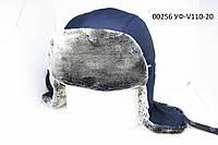 Шапка ушанка из ткани с искусственным мехом. DAVANI 00256