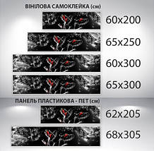 Наклейка на кухонний фартух 60 х 200 см, з фотодруком та захисною ламінацією келихи та полуниця (БП-s_ed652), фото 4