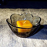 Квадратна прозора воскова чайна свічка для аромаламп та лампадок; натуральний бджолиний віск, фото 4