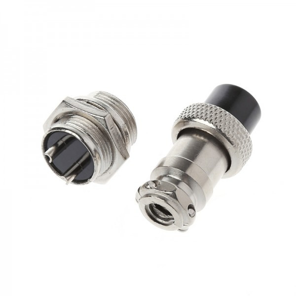 Штекер + роз'єм пари живлення GX16-2P MIC332 MIC322, фото 1