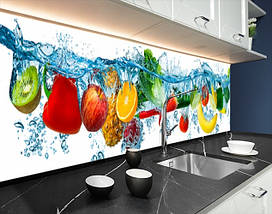 Фото панель універсальна ПЕТ, Самофіксована, 62 х 305 см (товщіна 1.2 мм), фрукти на хвилі, фото 5