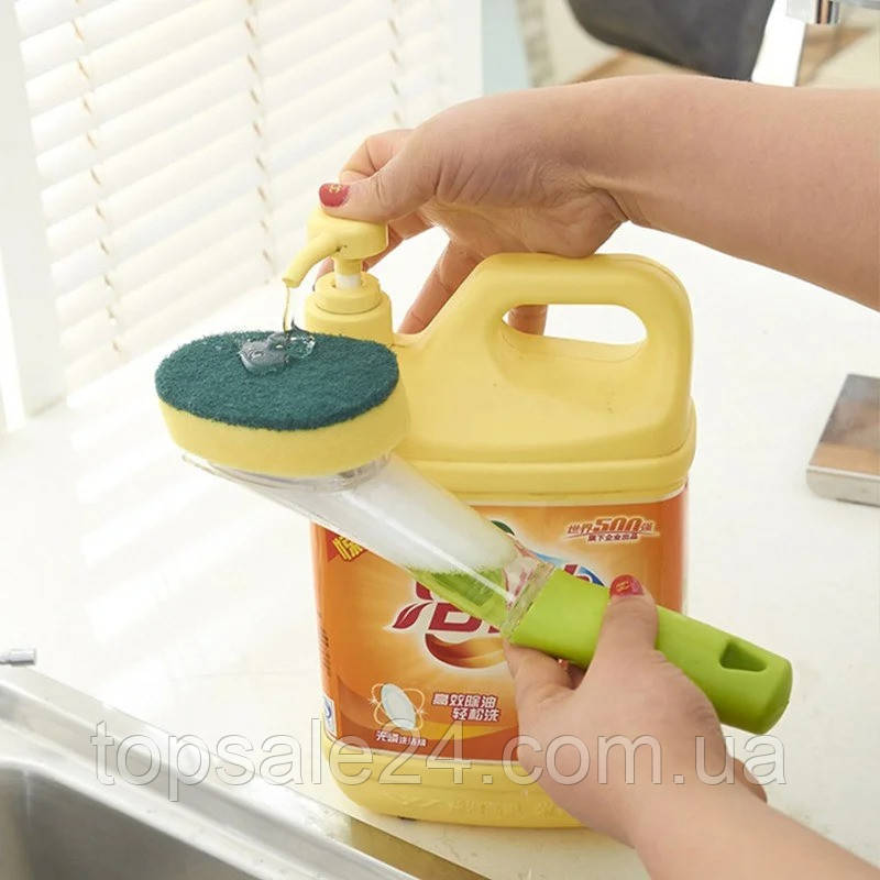 Многофункциональная щетка с дозатором для чистки посуды CLEANER BRUSH,для кухни - фото 3 - id-p1338192961