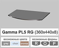 Полка стеклянная настенная навесная радиусная Commus PL5 RG (360х440х8мм)