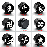 Магнітні сережки кліпси-обманки. Кліпси з хрестом на одне вухо стиль 3, фото 6