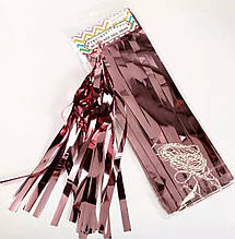 Пензлики тассель гірлянда фольга рожеве золото металік 36 см 5 шт