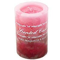 Свеча столбик розовая с углублением (7.5 см)