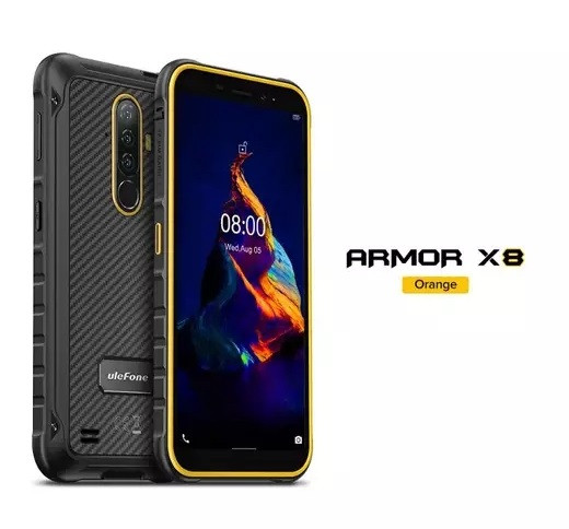 Смартфон Ulefone Armor X8 Orange 4\64gb NFC Helio A25 5080 мАч