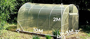 Теплиця "Говерла" 3х10м, труба 30х30мм з плівкою 150 мкн