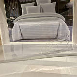 Постільна білизна Страйп-Сатин Євро розмір простирадло на гумці, фото 2