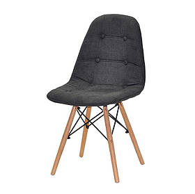 Стілець Alex шеніл темно-сірий G-111 на букових дерев'яних ніжках, скандинавський стиль, дизайн Charles Eames