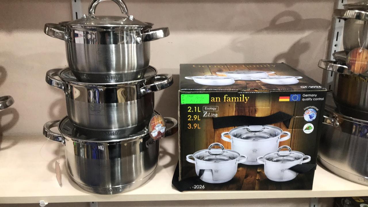 Набір посуду для кухні German Family (12 предметів) силіконові ручки