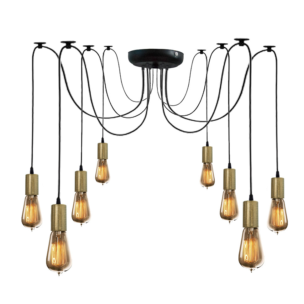 Підвісна люстра павук чорна 8 ламп Е27 Spider NL 149-8 BK+BN, фото 1