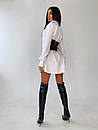 Біле та чорне плаття-сорочка з корсетом на кісточках на талії (р. 42-44) 66py2039Е, фото 7