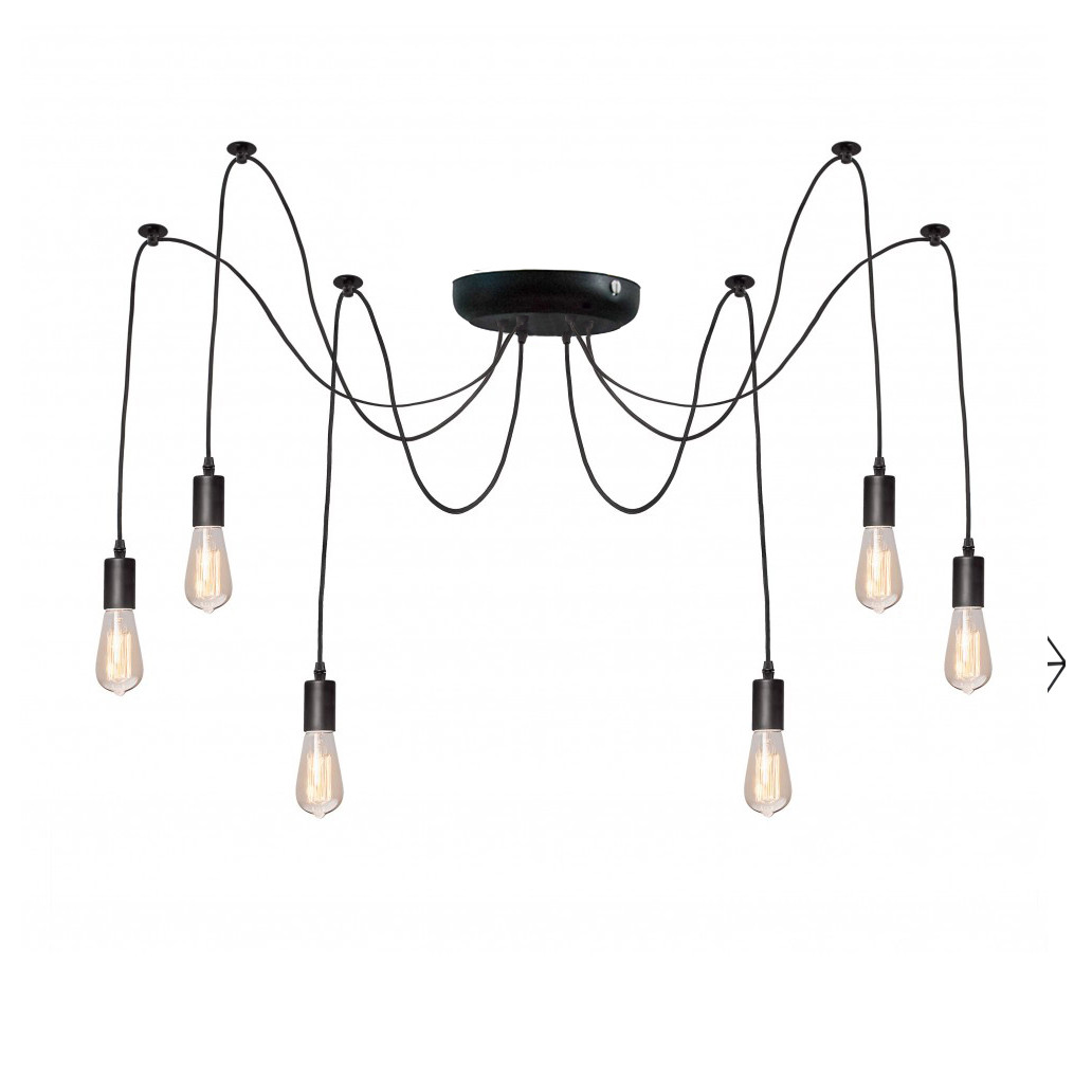 Підвісна люстра павук чорна 6 ламп Е27 Spider NL 149-6, фото 1
