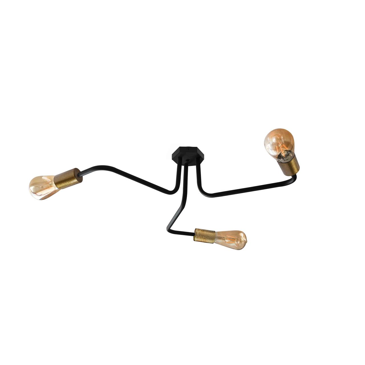 Стельова люстра павук чорна на 3 лампи Maze NL 6060/3 BK+BN, фото 1