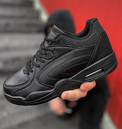 Мужские кроссовки весна-осень демисезонные в стиле Nike Air Jordan черные. Обувь мужская. Живое фото