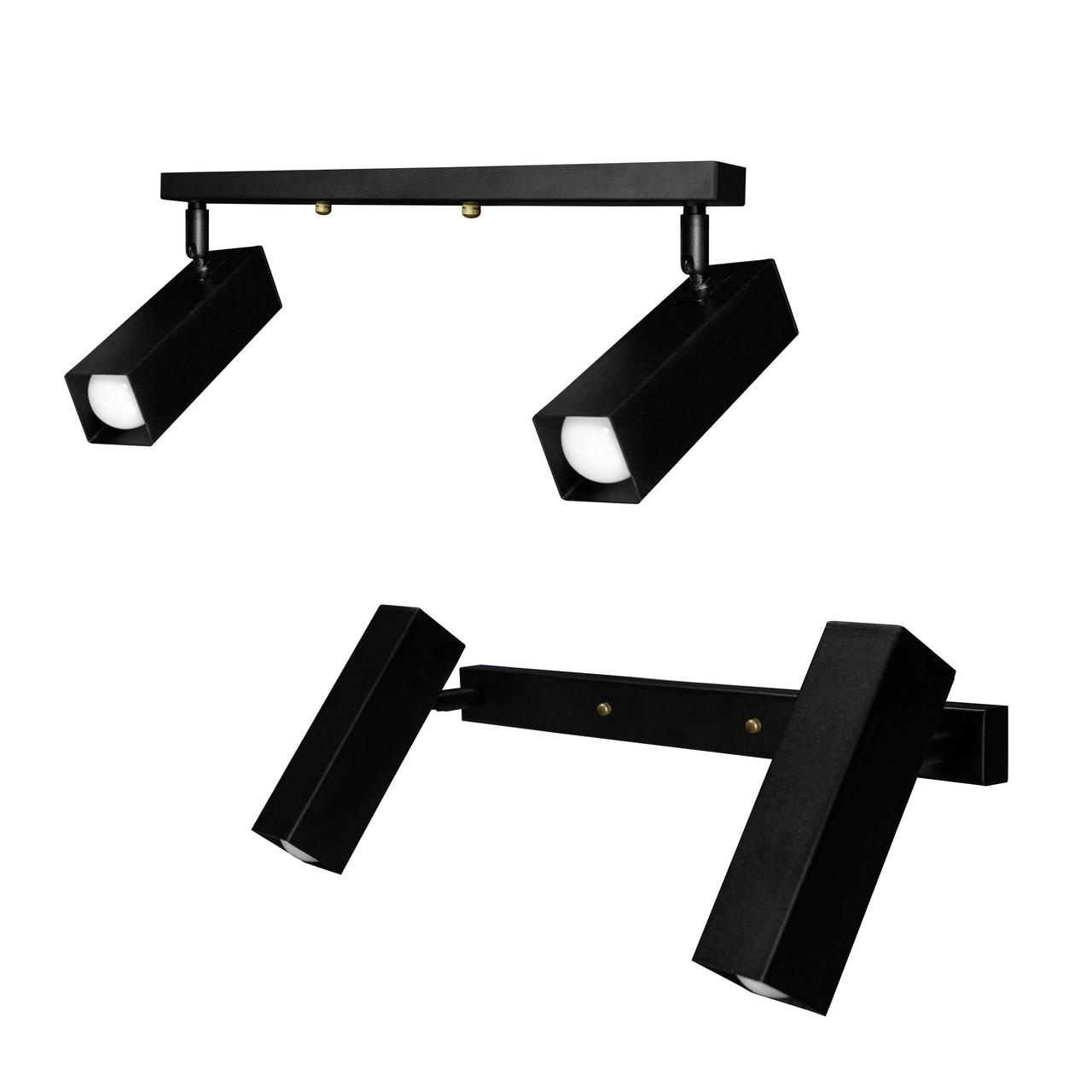 Світильник на планці з поворотними плафонами 2 -Е27 Verona SQ 1750-2, фото 1