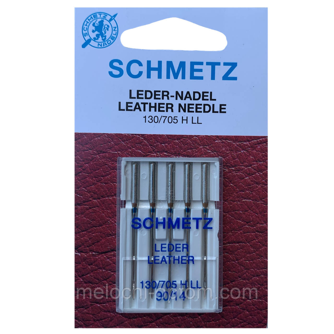 Голки швейні SCHMETZ №90/14 LEATHER (ШКІРА), для побутових швейних машин