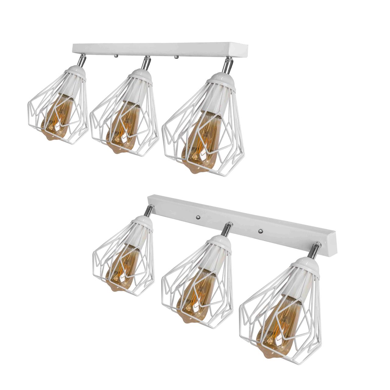 Стельовий поворотний світильник лофт Е27-3 Milan NL 5381-3 W, фото 1