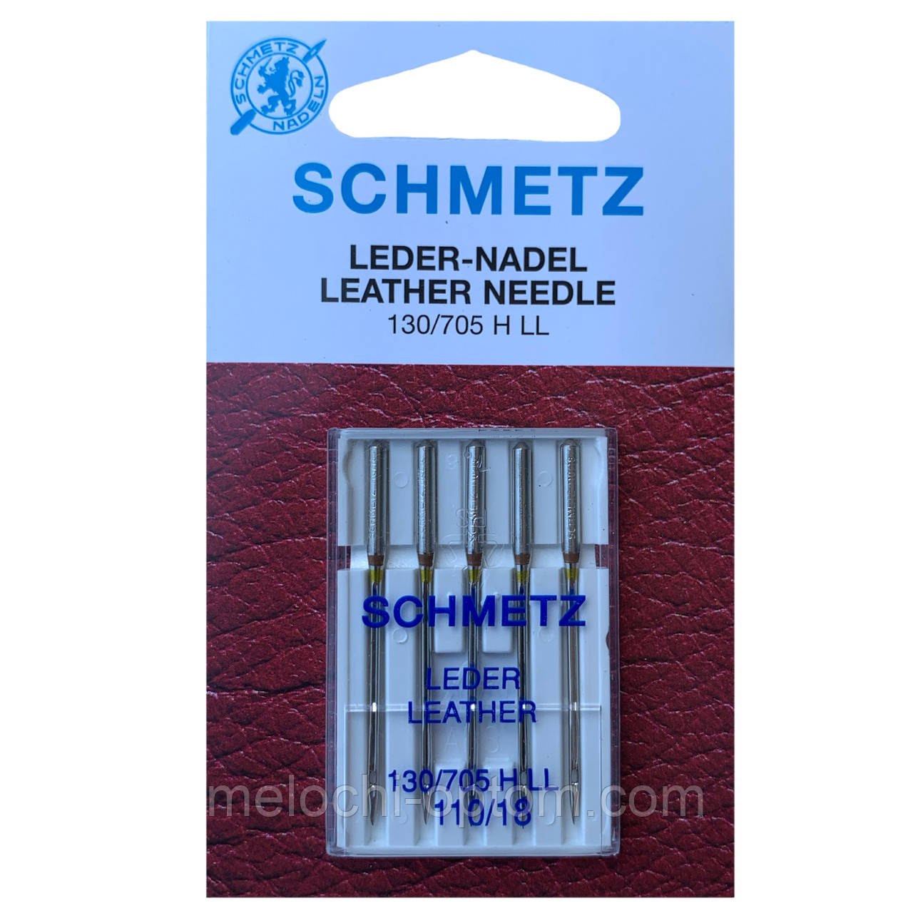 Голки швейні SCHMETZ №110/18 LEATHER (ШКІРА), для побутових швейних машин