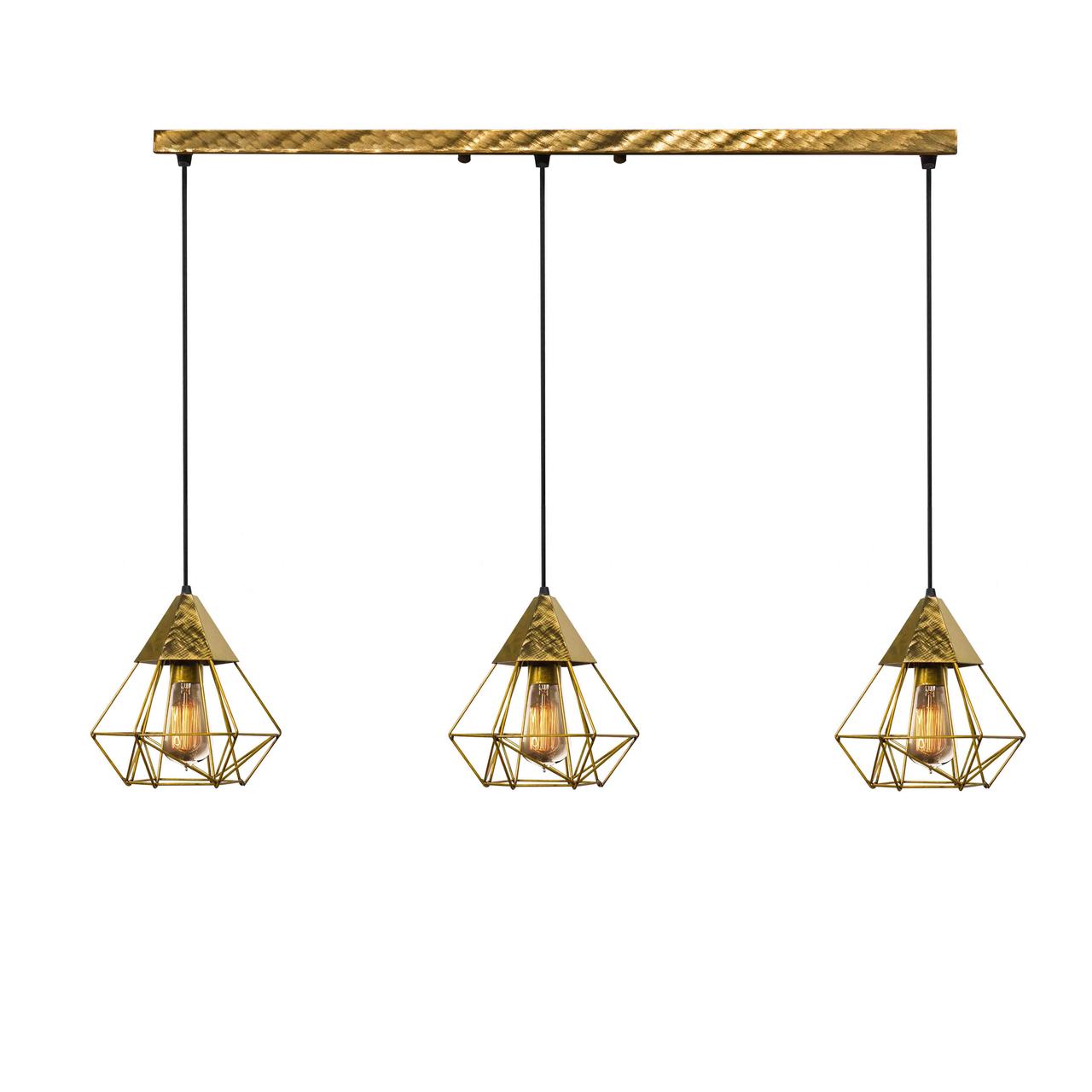 Підвісний світильник лофт 3-Е27 Crystal NL 0535-3 BN бронза, фото 1