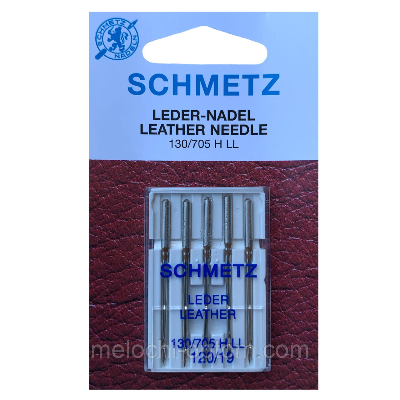 Голки швейні SCHMETZ №120/19 LEATHER (ШКІРА), для побутових швейних машин