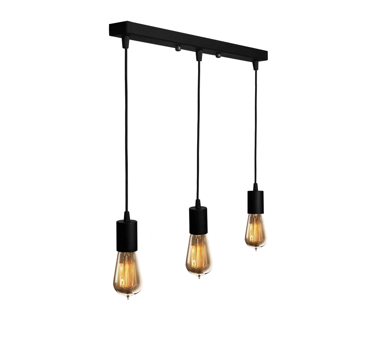 Підвісний світильник патрон на планці 3-Е27 чорний Asket NL 660-3, фото 1