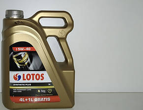 LOTOS Олива моторна SYNTETIC SAE 5w40 API SN/CF 5 л (у наявності 1 шт.)