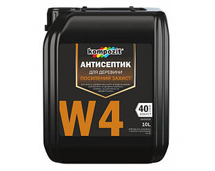 Антисептична Грунтовка KOMPOZIT W4 для підземних елементів деревини 10л