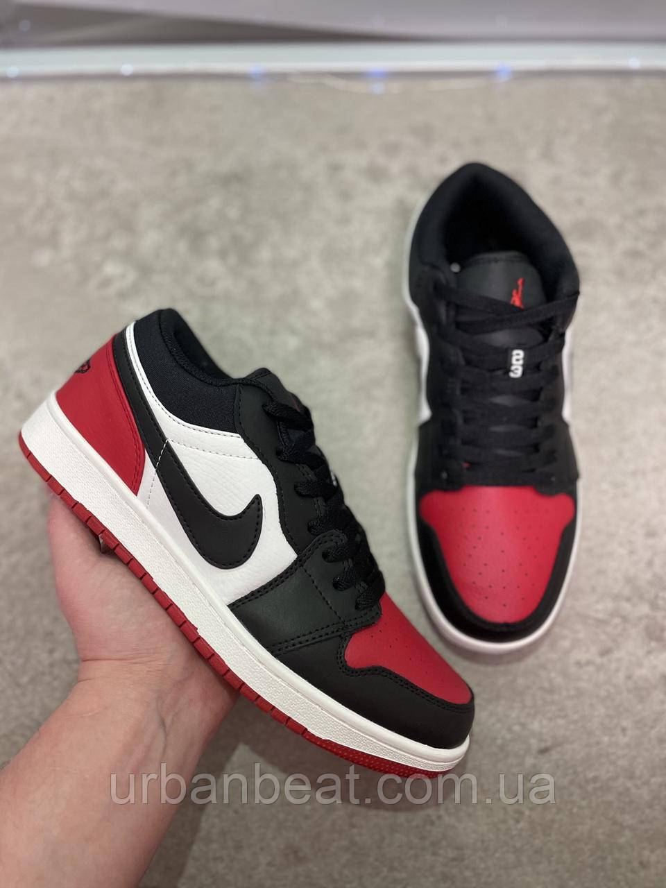 Чоловічі кросівки Air Jordan 1 Low Black/Red, фото 1
