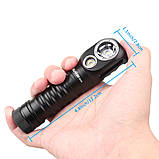 Ліхтар WURKKOS HD20 + 5000mAh Акумулятор 21700 (2000LM, Samsung+Cree LED, USB-C, Магніт, NW, PowerBank) Black, фото 8
