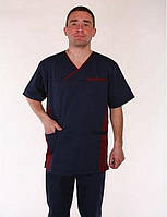 Медицинский мужской костюм «Хирург» с коричневыми вставками (с 42 по 60 р)